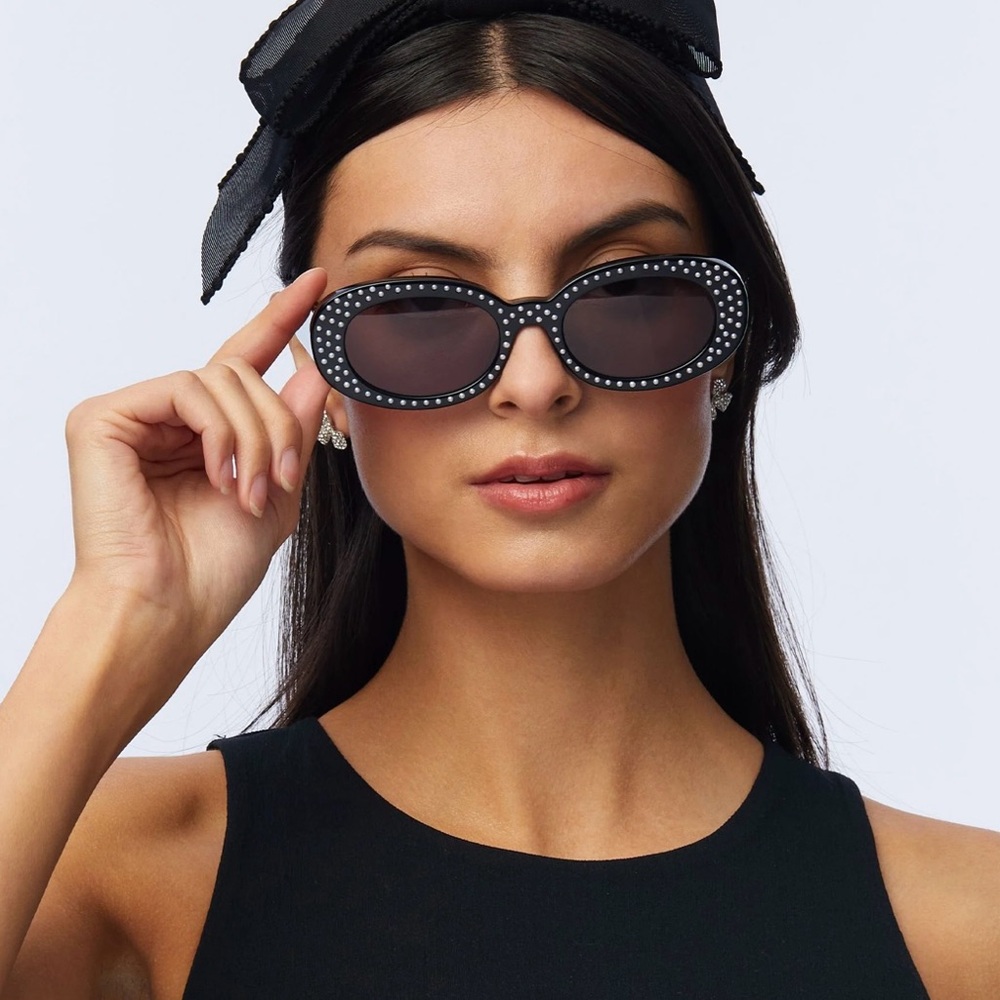 Lele Sadoughi 100% UV Protection Oceanside Faux Pearl Oval Sunglasses BNIB